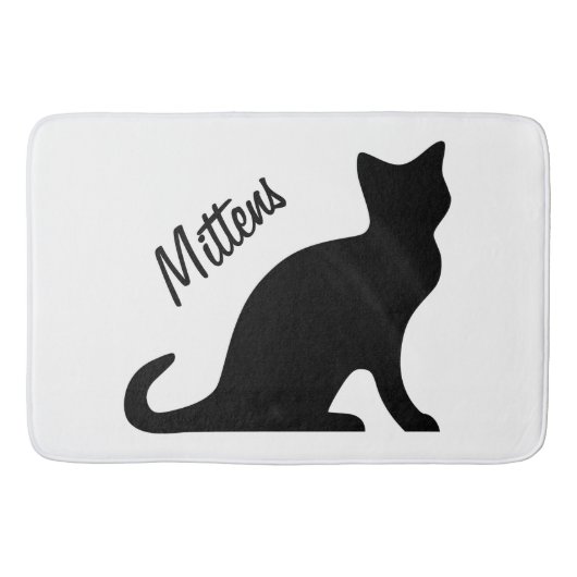 Tapis de bain non glissant pour chat noir personna (Devant)