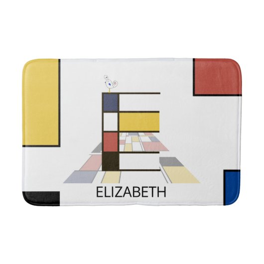 Tapis De Bain Noplasticisme incroyable Art Monogramme. Lettre E (Devant)
