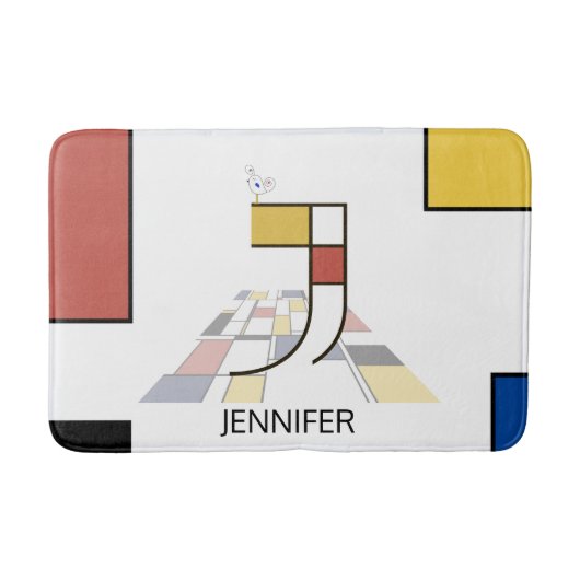 Tapis De Bain Noplasticisme incroyable Art Monogramme. Lettre J (Devant)