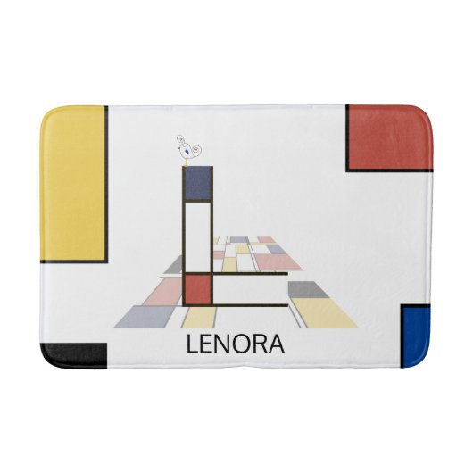 Tapis De Bain Noplasticisme incroyable Art Monogramme. Lettre L (Devant)