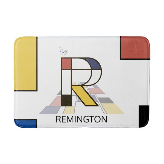 Tapis De Bain Noplasticisme incroyable Art Monogramme. Lettre R (Devant)