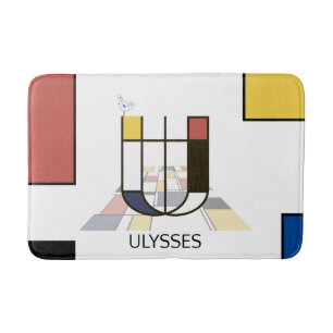 Tapis De Bain Noplasticisme incroyable Art Monogramme. Lettre U