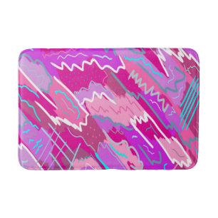 Tapis De Bain Nostalgie des années 90 Pop Art en Magenta