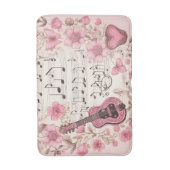 Tapis De Bain Notes de musique et Fleurs style rétro (Devant (Vertical))