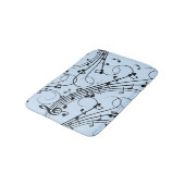 Tapis De Bain Notes de musique fantaisie Bleu (Angle)