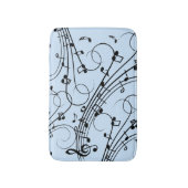 Tapis De Bain Notes de musique fantaisie Bleu (Devant (Vertical))