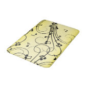 Tapis De Bain Notes de musique fantaisie jaune (Angle)
