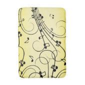 Tapis De Bain Notes de musique fantaisie jaune (Devant (Vertical))