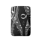 Tapis De Bain Notes de musique moderne Monogramme noir Mat de ba (Devant (Vertical))