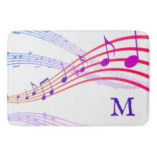 Tapis De Bain NOTES DE MUSIQUE Monogramme