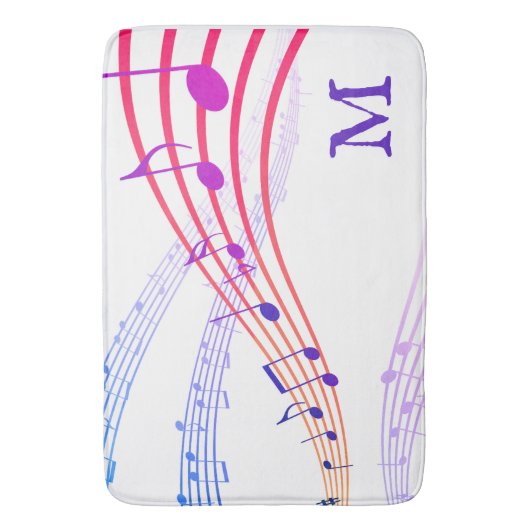 Tapis De Bain NOTES DE MUSIQUE Monogramme (devant Vertical)