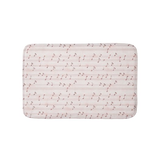 Tapis De Bain Notes de musique rose brun rose (Devant)
