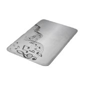 Tapis De Bain Notes de musique sur argent (Angle)