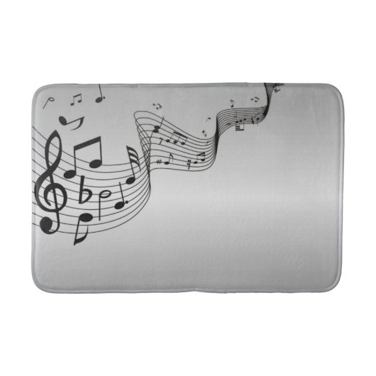 Tapis De Bain Notes de musique sur argent (Devant)