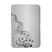 Tapis De Bain Notes de musique sur argent (Devant (Vertical))