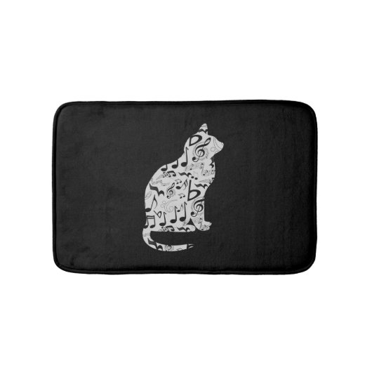 Tapis De Bain Notes musicales Amoureux des chats - Musicien mini (Devant)