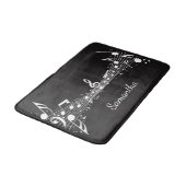 Tapis De Bain Notes musicales blanches Design Bath Mat (Angle)