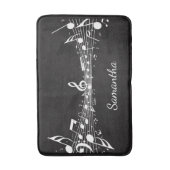 Tapis De Bain Notes musicales blanches Design Bath Mat (Devant (Vertical))