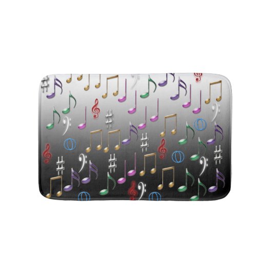 Tapis De Bain Notes musicales colorées (Devant)