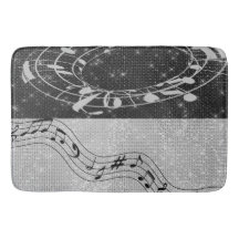 Notes musicales modernes en noir et blanc