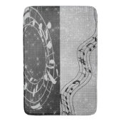 Tapis De Bain Notes musicales modernes en noir et blanc (devant Vertical)