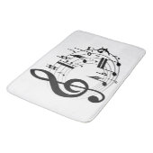 Tapis De Bain Notes musicales noires en forme ovale (Angle)