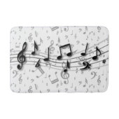 Tapis De Bain Notes musicales noires et grises (Devant)
