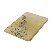 Tapis De Bain Notes musicales Or brossé (Angle)