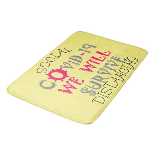 Tapis De Bain Nous survivrons à COVID-19 - Force et résilience (Angle)