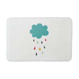 Tapis De Bain Nuage de pluie coloré mignon "pluie de pluie"