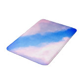Tapis De Bain Nuages - Bleu avec nuages Pinkish Mat (Angle)