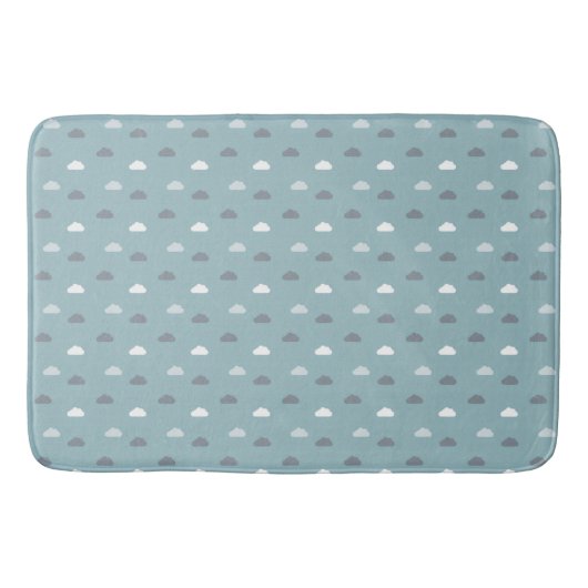 Tapis De Bain Nuages sur fond bleu œuf de cane (Devant)