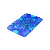 Tapis De Bain Nuances de bleu moderne art fractal Abstrait (Angle)