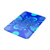 Tapis De Bain Nuances de bleu moderne art fractal Abstrait (Angle)