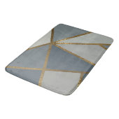 Tapis De Bain Nuances de gris et bronze doré Géométrique Chic Ba (Angle)