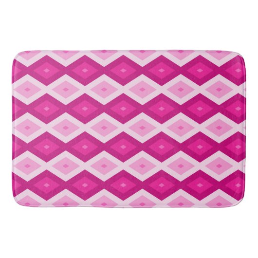 Tapis De Bain Nuances de motif de diamant fuchsia (Devant)