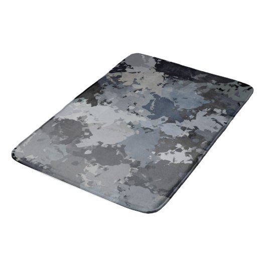 Tapis De Bain Nuances de rayures grises (Angle)
