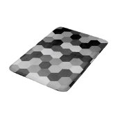 Tapis De Bain Nuances d'hexagone géométrique noir et blanc (Angle)