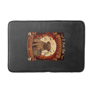 Tapis De Bain Nuit Américaine M'effraie Halloween Pug Lune Tomba