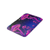 Tapis De Bain Nuit de forêt de champignons psychédélique (Angle)