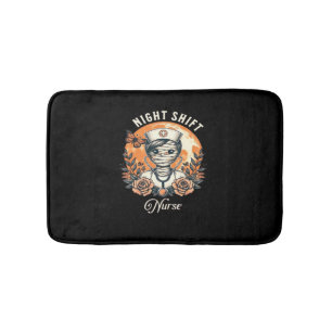 Tapis De Bain Nuit Shift Nurse maman Halloween Healthcare Flora