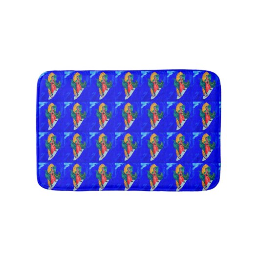 Tapis De Bain nun de surf bleu mer motif (Devant)