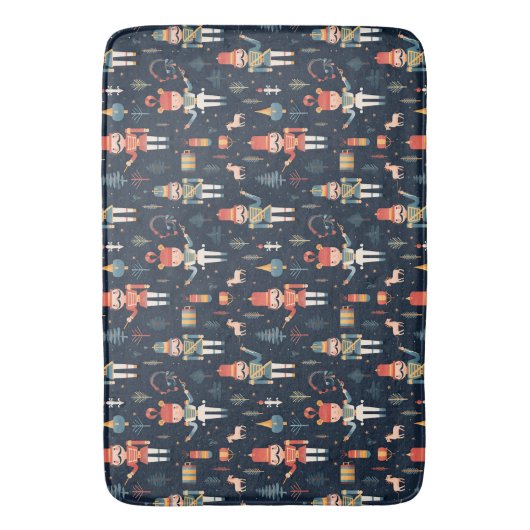 Tapis De Bain Nutcracker Navy Blue Festive Noël (devant Vertical)