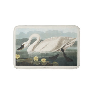 Tapis De Bain Nymphéa Cygne Blanc Audubon Vintage Art