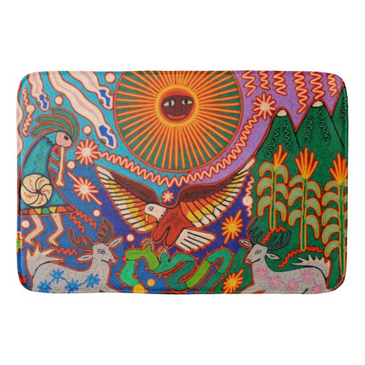 Tapis De Bain Oaxaca Mexique Mexique Mexique Tribal maya Art Boh (Devant)