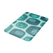 Tapis De Bain Oblongs modernes du milieu du siècle Turquoise (Angle)