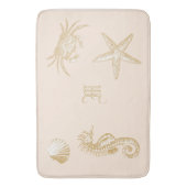 Tapis De Bain Ocean Beach Sehorse Starfish Crab Shell Monogramme (devant Vertical)