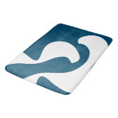 Tapis De Bain Océan Bleu et blanc Art Moderne (Angle)
