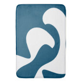 Tapis De Bain Océan Bleu et blanc Art Moderne (devant Vertical)