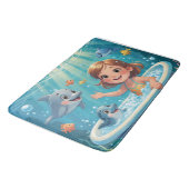 Tapis De Bain Ocean Bliss Bath Time fille dauphins mignons (Angle)